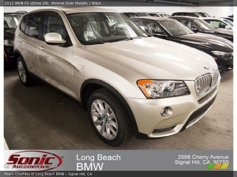 Mineral Silver Metallic / Black 2013 BMW X3 xDrive 28i