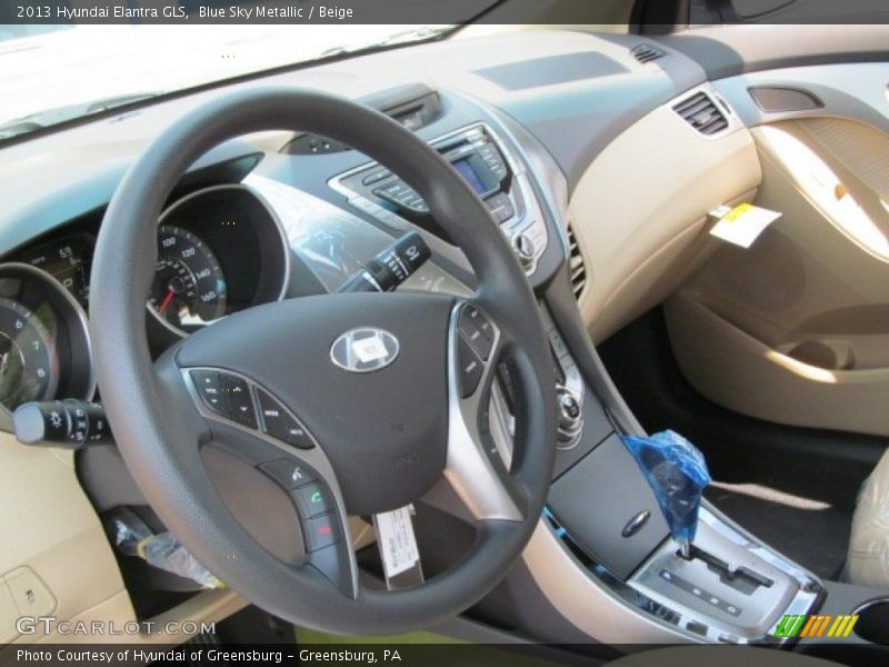 Blue Sky Metallic / Beige 2013 Hyundai Elantra GLS
