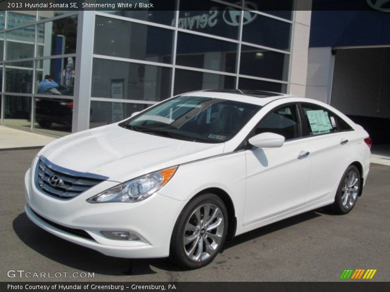 Shimmering White / Black 2013 Hyundai Sonata SE