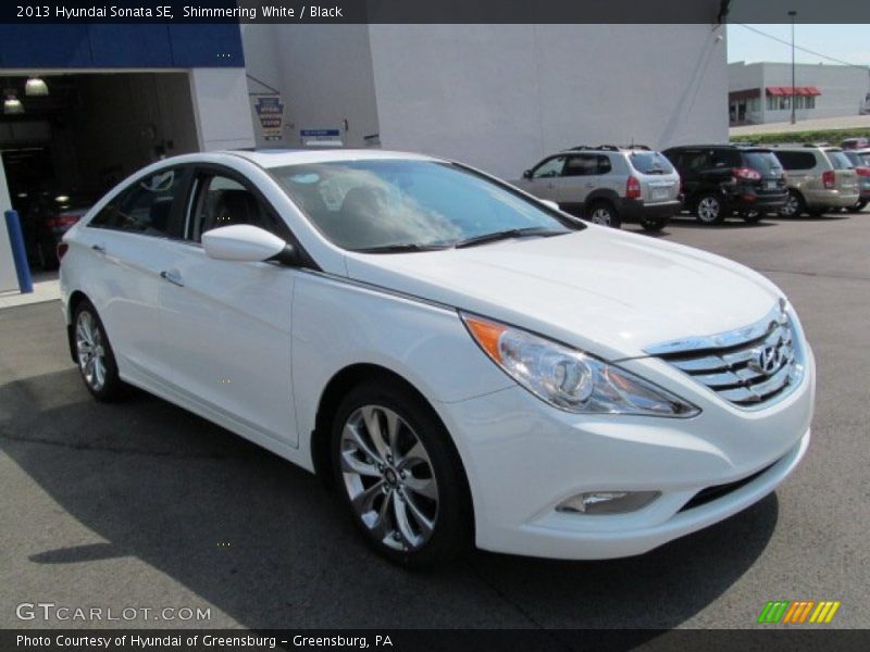 Shimmering White / Black 2013 Hyundai Sonata SE