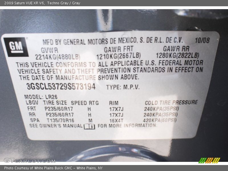 Techno Gray / Gray 2009 Saturn VUE XR V6