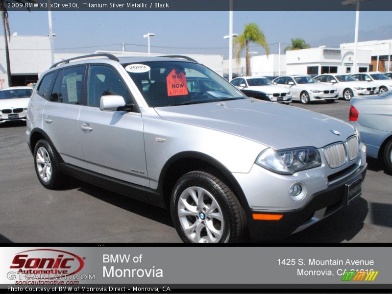 Titanium Silver Metallic / Black 2009 BMW X3 xDrive30i
