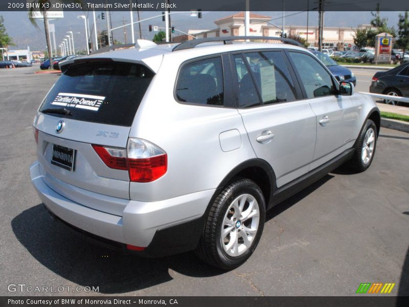 Titanium Silver Metallic / Black 2009 BMW X3 xDrive30i