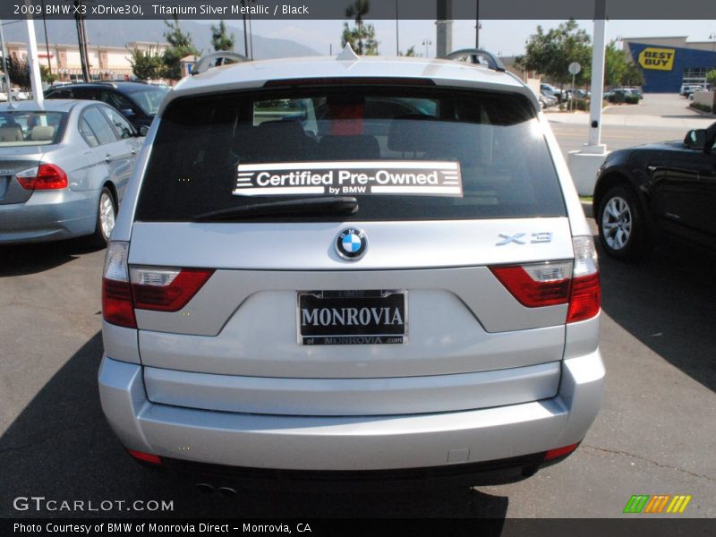 Titanium Silver Metallic / Black 2009 BMW X3 xDrive30i
