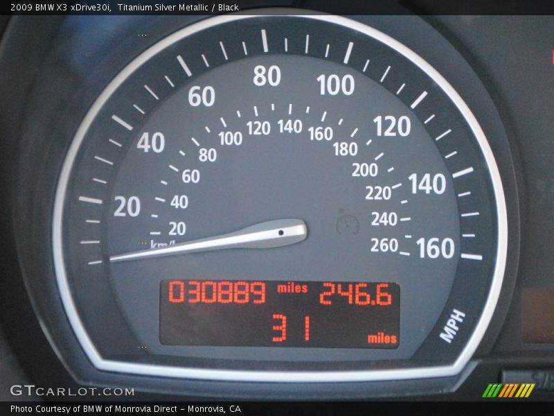 Titanium Silver Metallic / Black 2009 BMW X3 xDrive30i