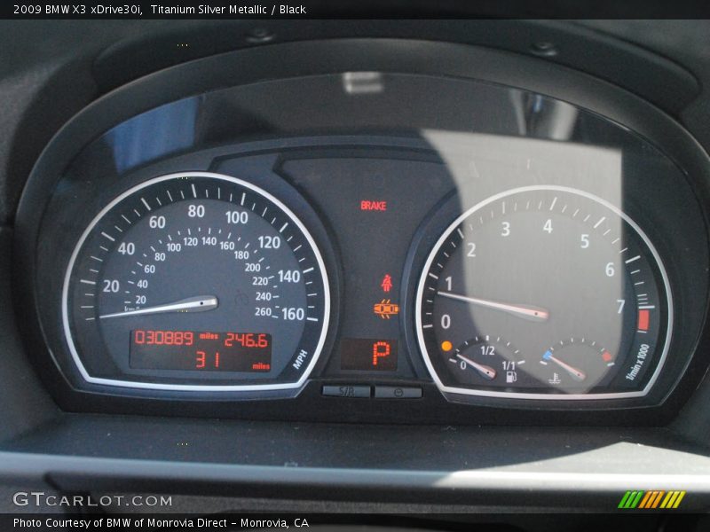Titanium Silver Metallic / Black 2009 BMW X3 xDrive30i