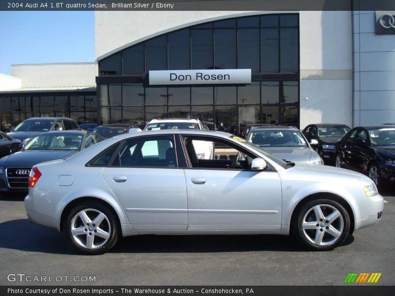Brilliant Silver / Ebony 2004 Audi A4 1.8T quattro Sedan