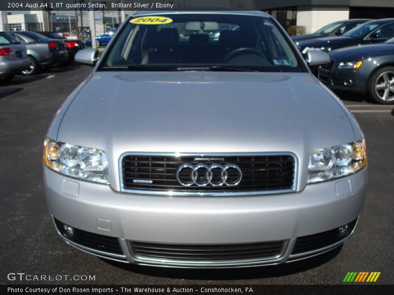Brilliant Silver / Ebony 2004 Audi A4 1.8T quattro Sedan