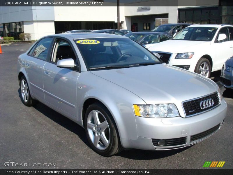 Brilliant Silver / Ebony 2004 Audi A4 1.8T quattro Sedan