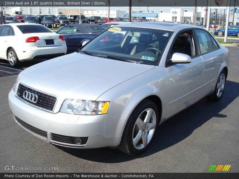 Brilliant Silver / Ebony 2004 Audi A4 1.8T quattro Sedan