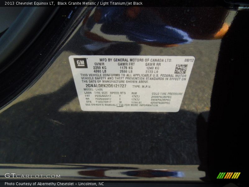Black Granite Metallic / Light Titanium/Jet Black 2013 Chevrolet Equinox LT