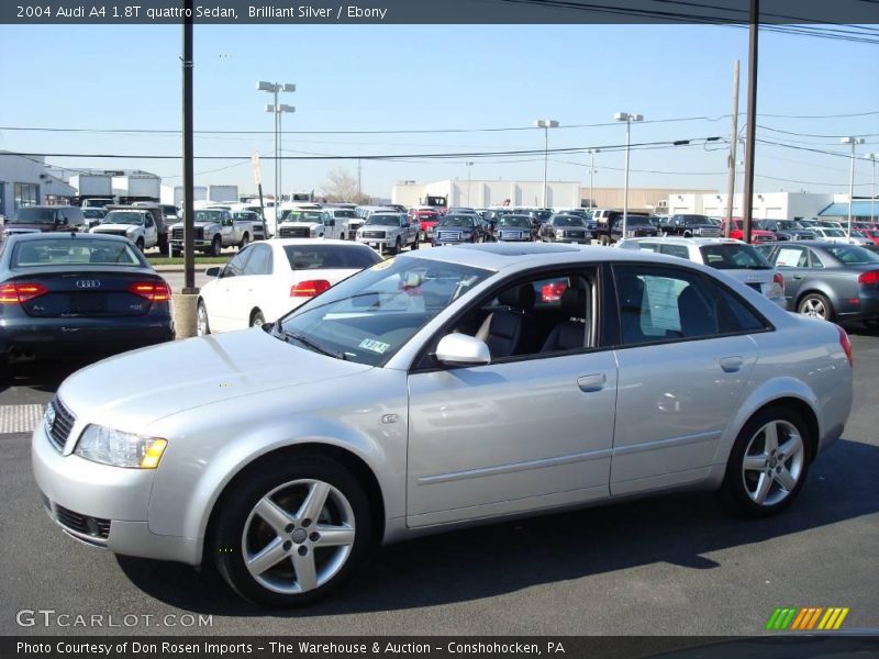 Brilliant Silver / Ebony 2004 Audi A4 1.8T quattro Sedan