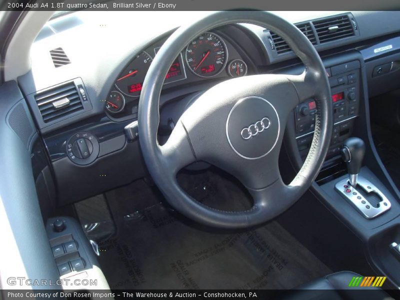 Brilliant Silver / Ebony 2004 Audi A4 1.8T quattro Sedan