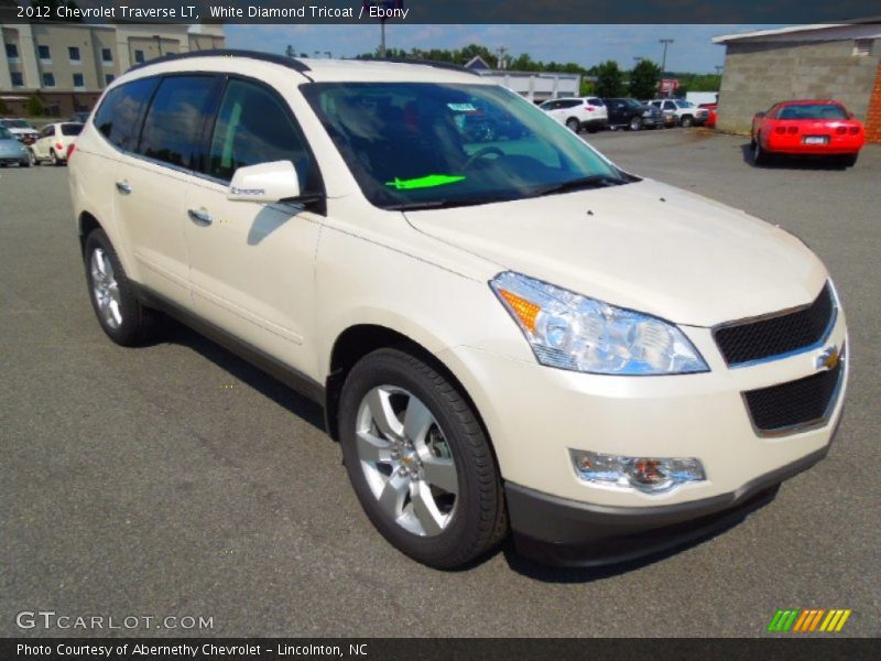 White Diamond Tricoat / Ebony 2012 Chevrolet Traverse LT