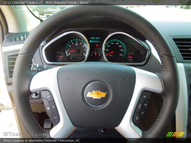 White Diamond Tricoat / Ebony 2012 Chevrolet Traverse LT