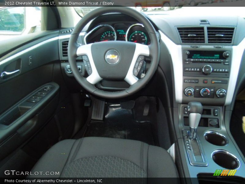 White Diamond Tricoat / Ebony 2012 Chevrolet Traverse LT