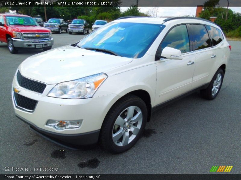 White Diamond Tricoat / Ebony 2012 Chevrolet Traverse LT