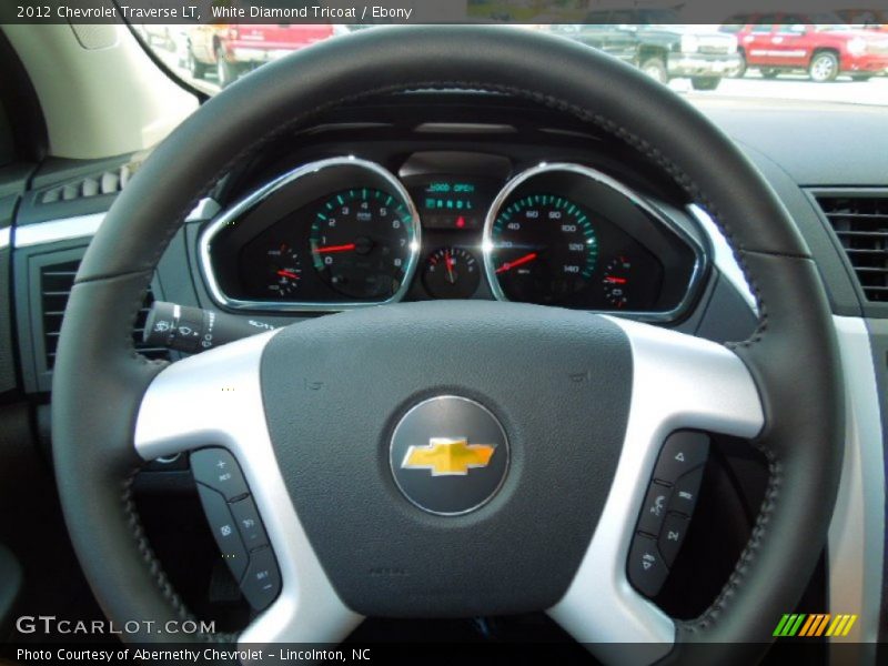 White Diamond Tricoat / Ebony 2012 Chevrolet Traverse LT