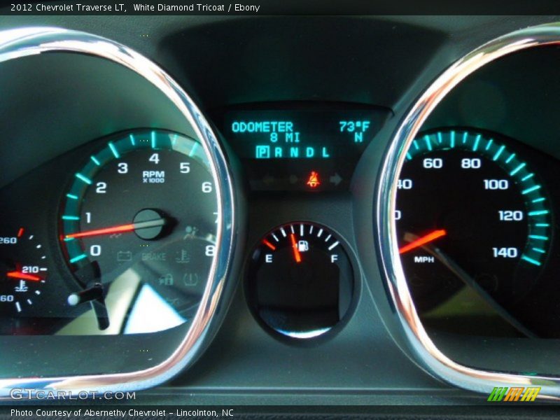 White Diamond Tricoat / Ebony 2012 Chevrolet Traverse LT