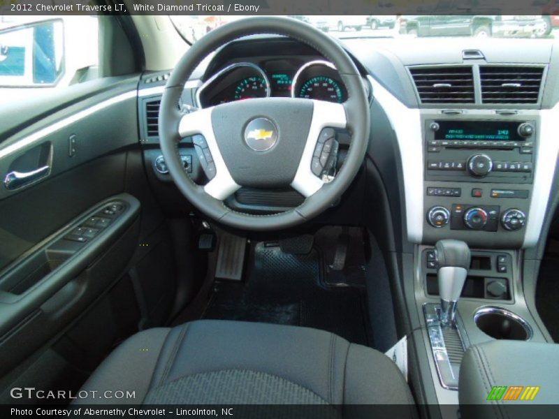 White Diamond Tricoat / Ebony 2012 Chevrolet Traverse LT