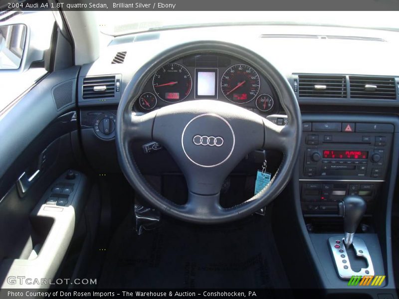 Brilliant Silver / Ebony 2004 Audi A4 1.8T quattro Sedan