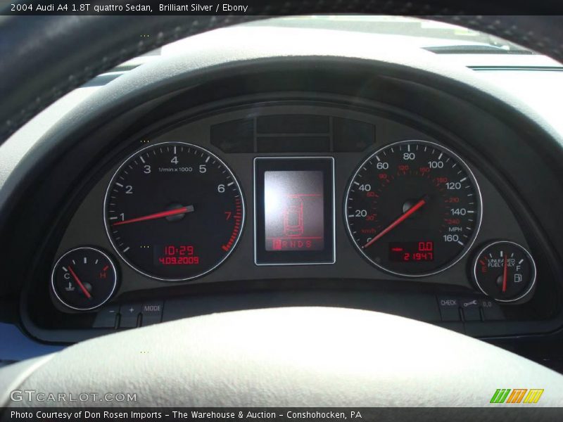 Brilliant Silver / Ebony 2004 Audi A4 1.8T quattro Sedan