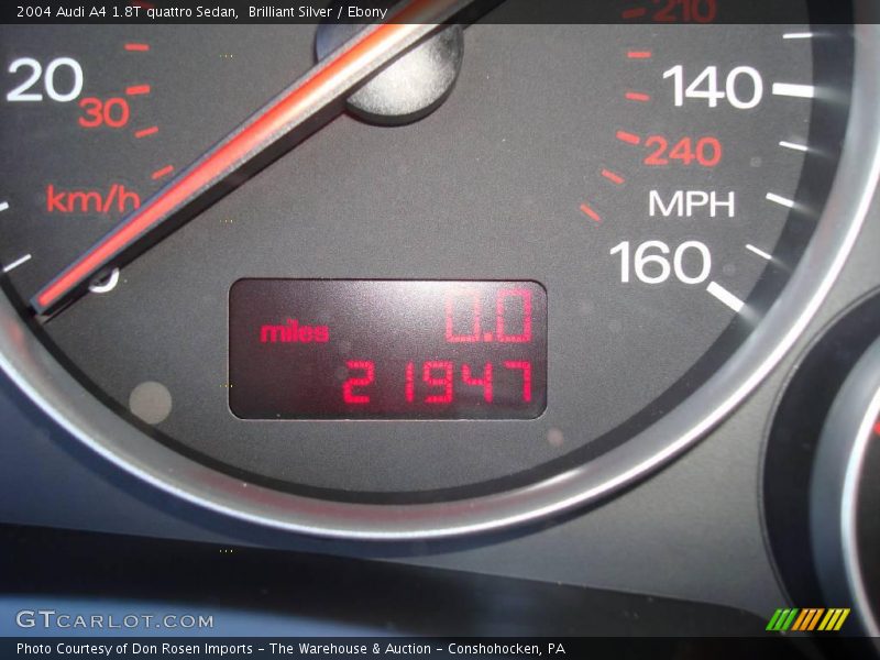Brilliant Silver / Ebony 2004 Audi A4 1.8T quattro Sedan