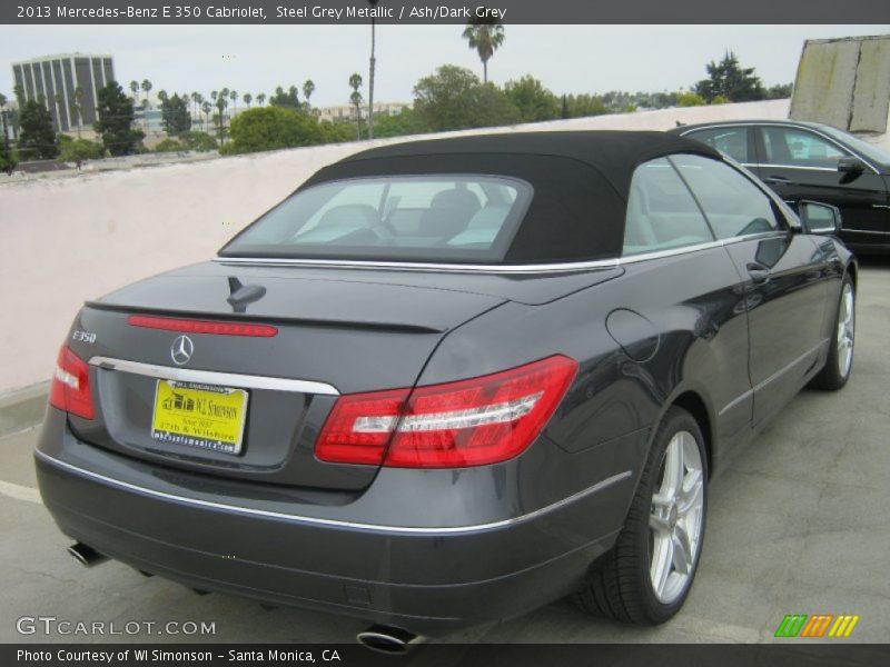 Steel Grey Metallic / Ash/Dark Grey 2013 Mercedes-Benz E 350 Cabriolet