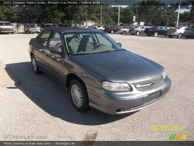 Medium Gray Metallic / Neutral Beige 2003 Chevrolet Malibu Sedan