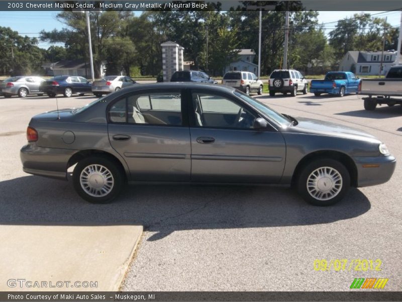 Medium Gray Metallic / Neutral Beige 2003 Chevrolet Malibu Sedan