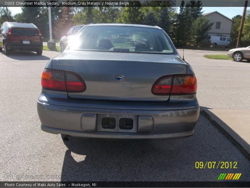 Medium Gray Metallic / Neutral Beige 2003 Chevrolet Malibu Sedan