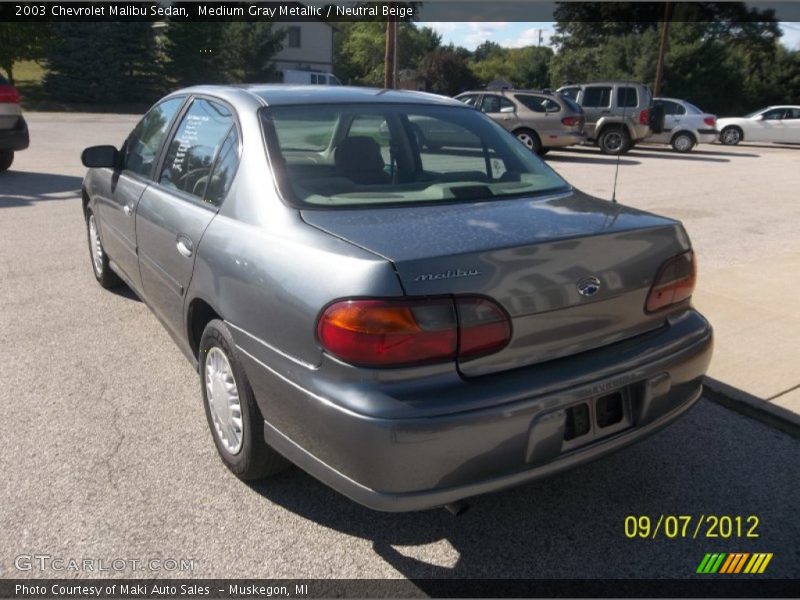 Medium Gray Metallic / Neutral Beige 2003 Chevrolet Malibu Sedan