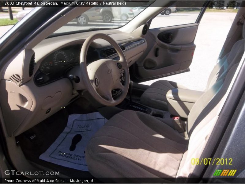 Medium Gray Metallic / Neutral Beige 2003 Chevrolet Malibu Sedan