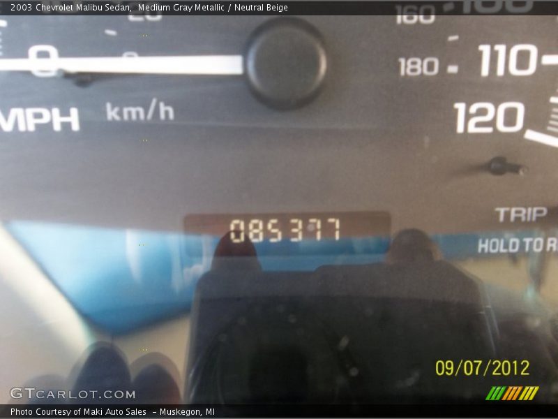 Medium Gray Metallic / Neutral Beige 2003 Chevrolet Malibu Sedan