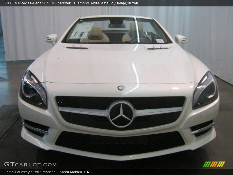 Diamond White Metallic / Beige/Brown 2013 Mercedes-Benz SL 550 Roadster