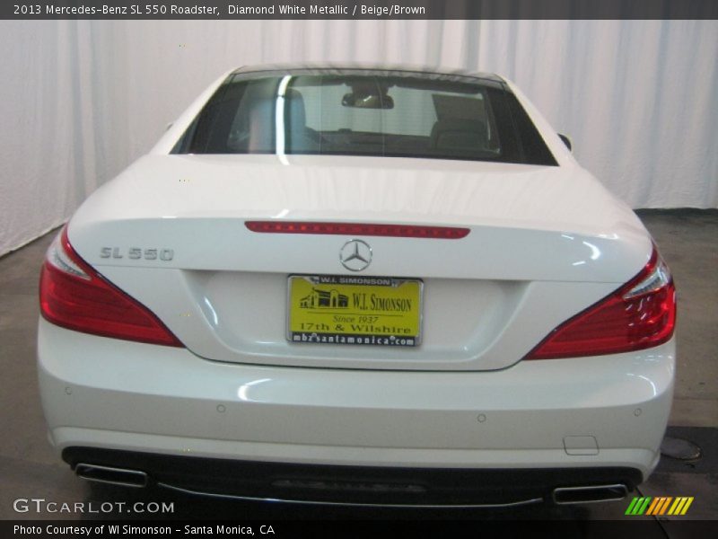 Diamond White Metallic / Beige/Brown 2013 Mercedes-Benz SL 550 Roadster