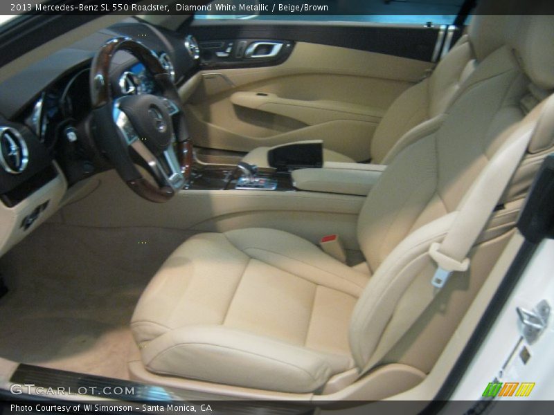 Diamond White Metallic / Beige/Brown 2013 Mercedes-Benz SL 550 Roadster