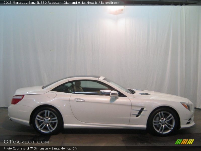 Diamond White Metallic / Beige/Brown 2013 Mercedes-Benz SL 550 Roadster