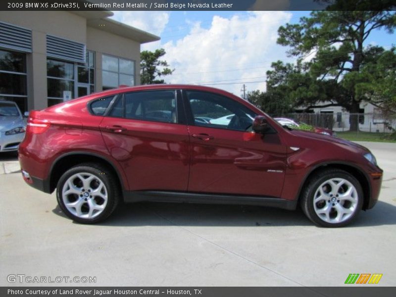 Vermilion Red Metallic / Sand Beige Nevada Leather 2009 BMW X6 xDrive35i