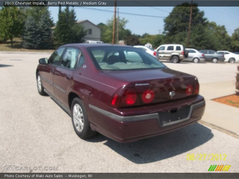 Berry Red Metallic / Medium Gray 2003 Chevrolet Impala
