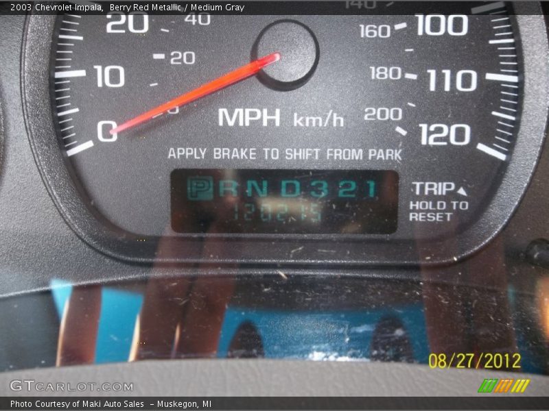 Berry Red Metallic / Medium Gray 2003 Chevrolet Impala