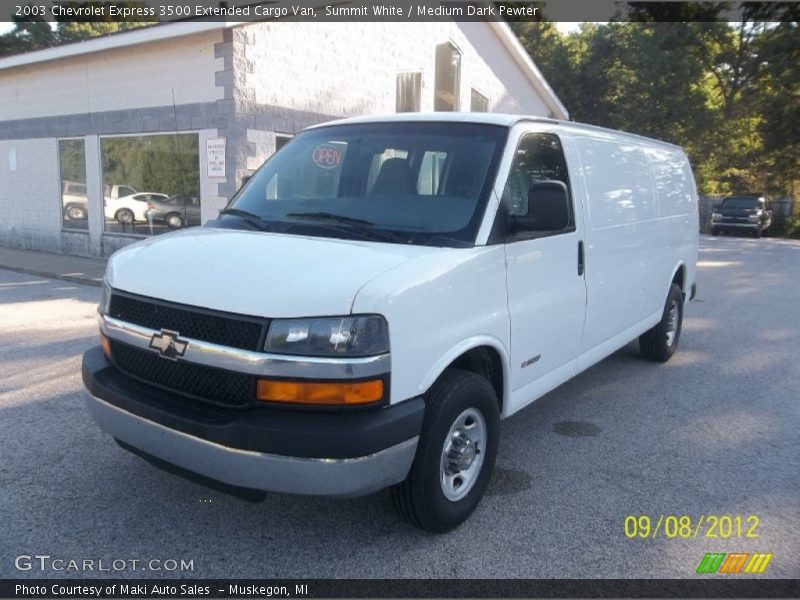 Summit White / Medium Dark Pewter 2003 Chevrolet Express 3500 Extended Cargo Van