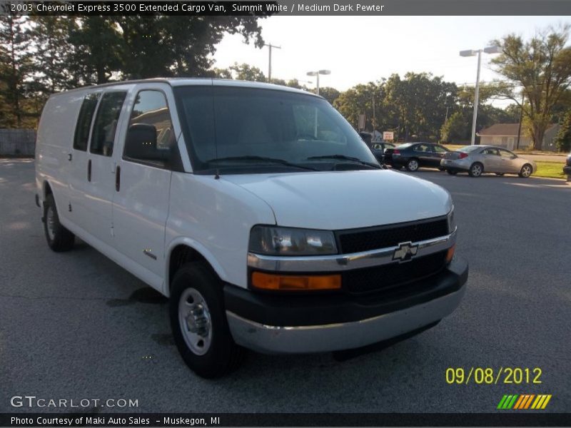 Summit White / Medium Dark Pewter 2003 Chevrolet Express 3500 Extended Cargo Van