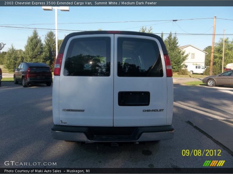 Summit White / Medium Dark Pewter 2003 Chevrolet Express 3500 Extended Cargo Van