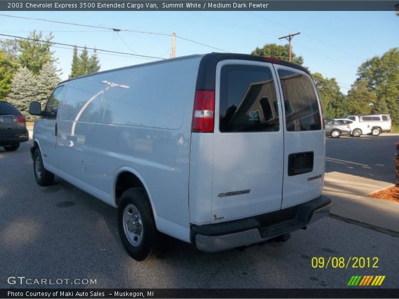 Summit White / Medium Dark Pewter 2003 Chevrolet Express 3500 Extended Cargo Van