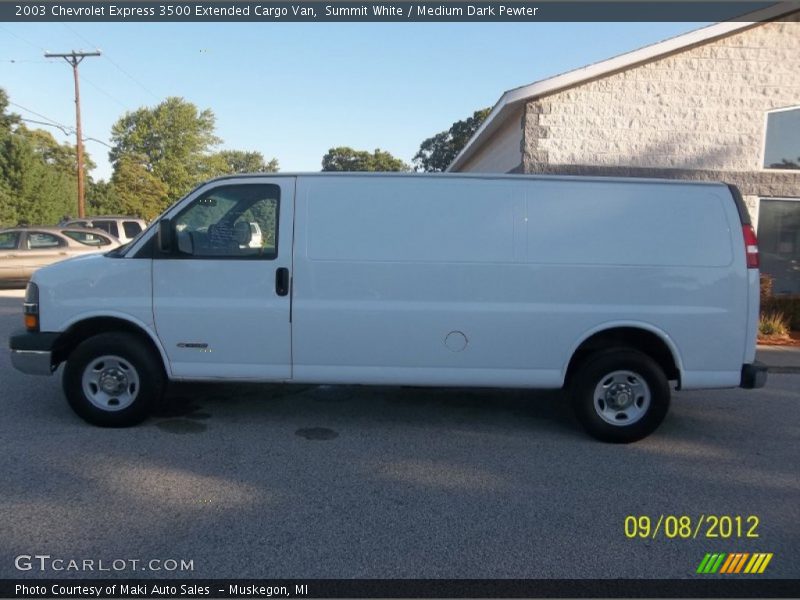 Summit White / Medium Dark Pewter 2003 Chevrolet Express 3500 Extended Cargo Van