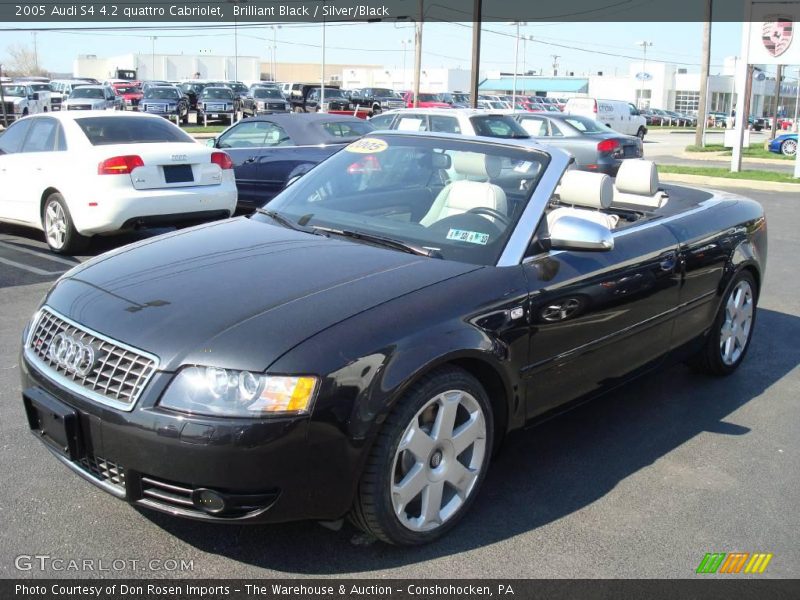 Brilliant Black / Silver/Black 2005 Audi S4 4.2 quattro Cabriolet