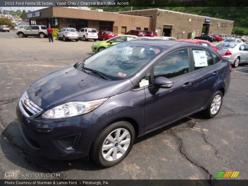 Violet Gray / Charcoal Black/Blue Accent 2013 Ford Fiesta SE Sedan
