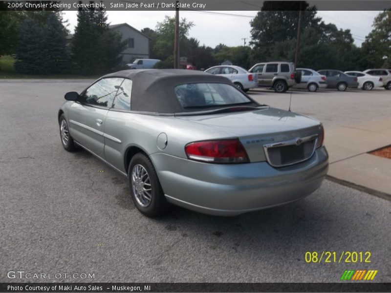 Satin Jade Pearl / Dark Slate Gray 2006 Chrysler Sebring Convertible