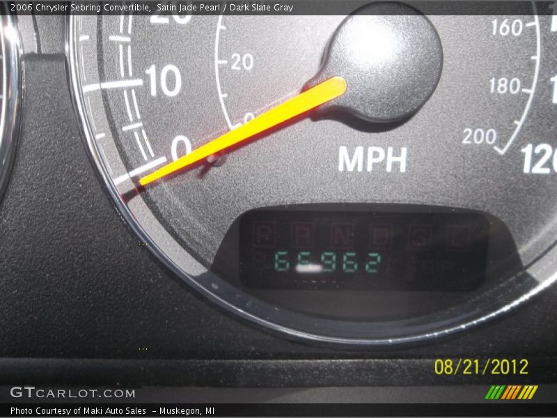 Satin Jade Pearl / Dark Slate Gray 2006 Chrysler Sebring Convertible